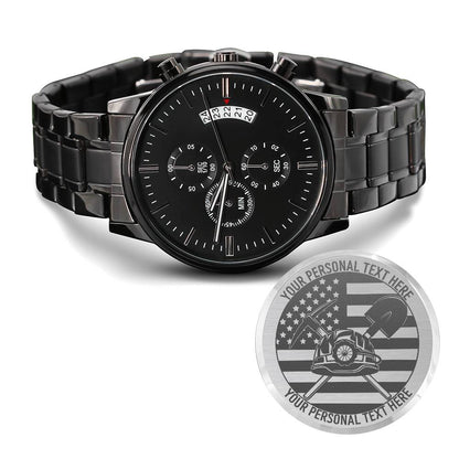 Personalized US Mine Worker Metal Wristwatch With Custom Text And LED Gift Box 3