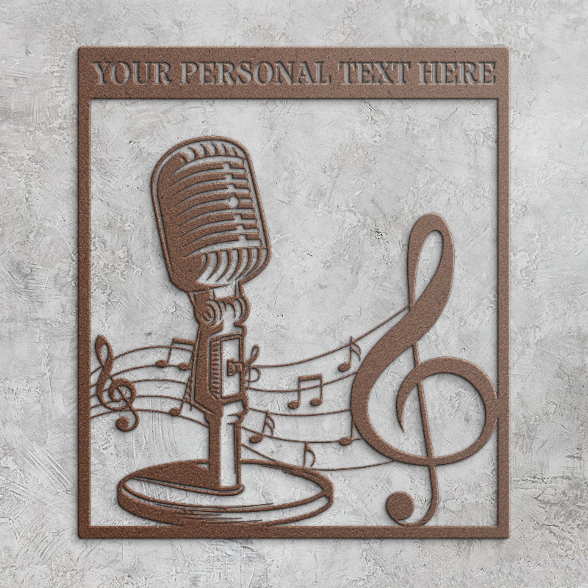 Personalized Vintage Microphone Metal Sign. Custom Microphone Wall Decor. Gift For Musician. Musical Notes Wall Hanging. Radio Speaker Gift.