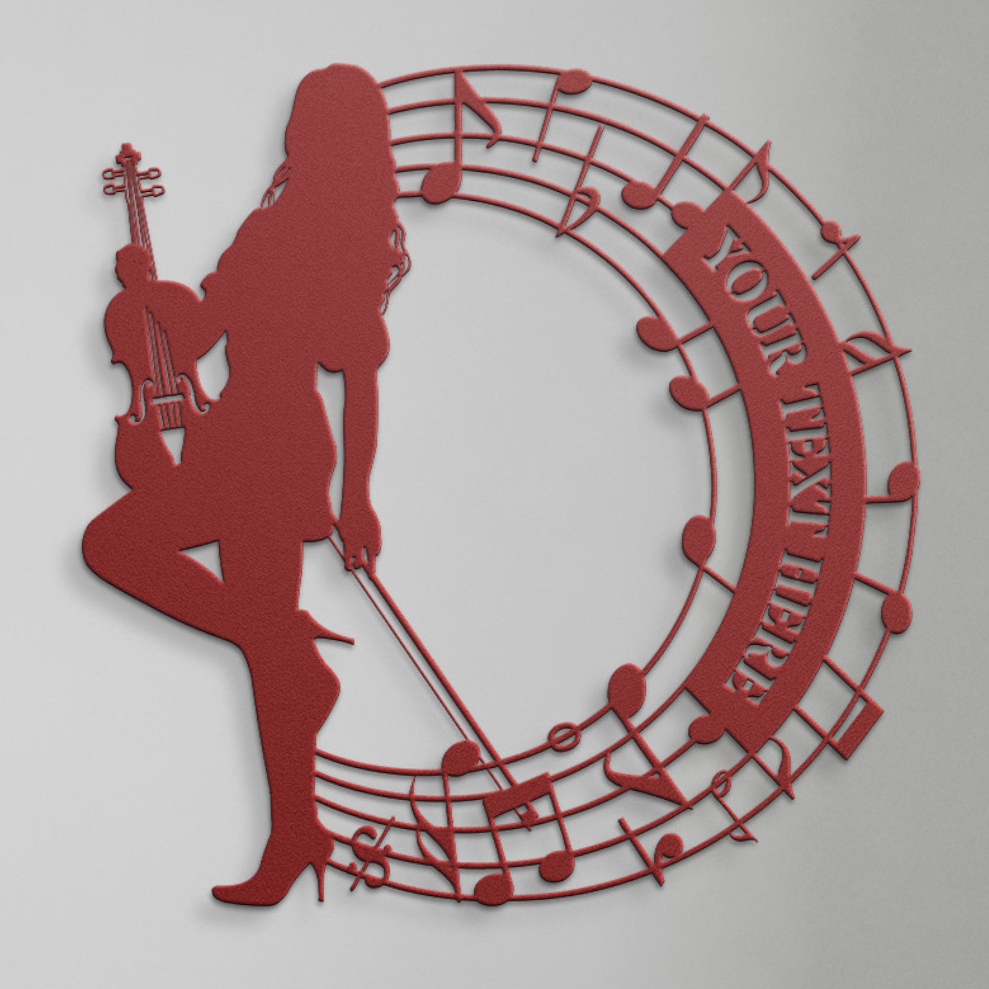 Personalized Violin Player And Notes Name Metal Sign. Custom Violinist Wall Decor Gift. Musician Entertainer Gifts. Music Room Wall Hanging