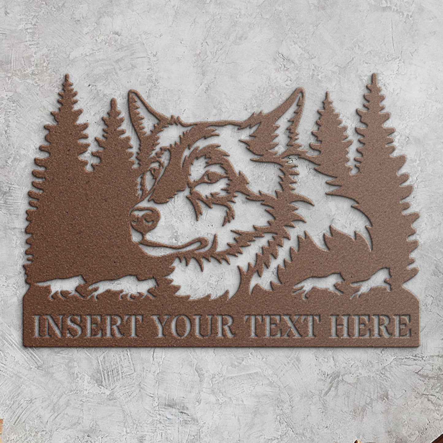 Personalized Wolf Portrait Name Metal Sign Gift. Custom Wolf Pack Wall Decor Gift.