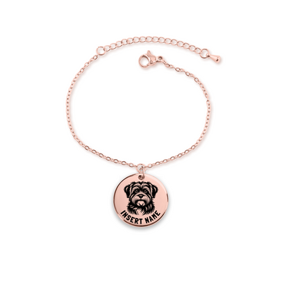 Personalized engraved Havanese Dog rose gold bracelet in a jewelry box with a loving message card..