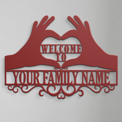 Personalized Family Name Metal Sign Gift. Custom House Welcome Wall Decor. Last Name Wall Decor. House Address Sign. Family Love Decoration