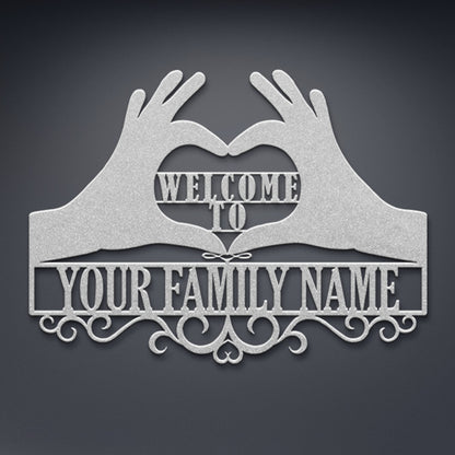 Personalized Family Name Metal Sign Gift. Custom House Welcome Wall Decor. Last Name Wall Decor. House Address Sign. Family Love Decoration