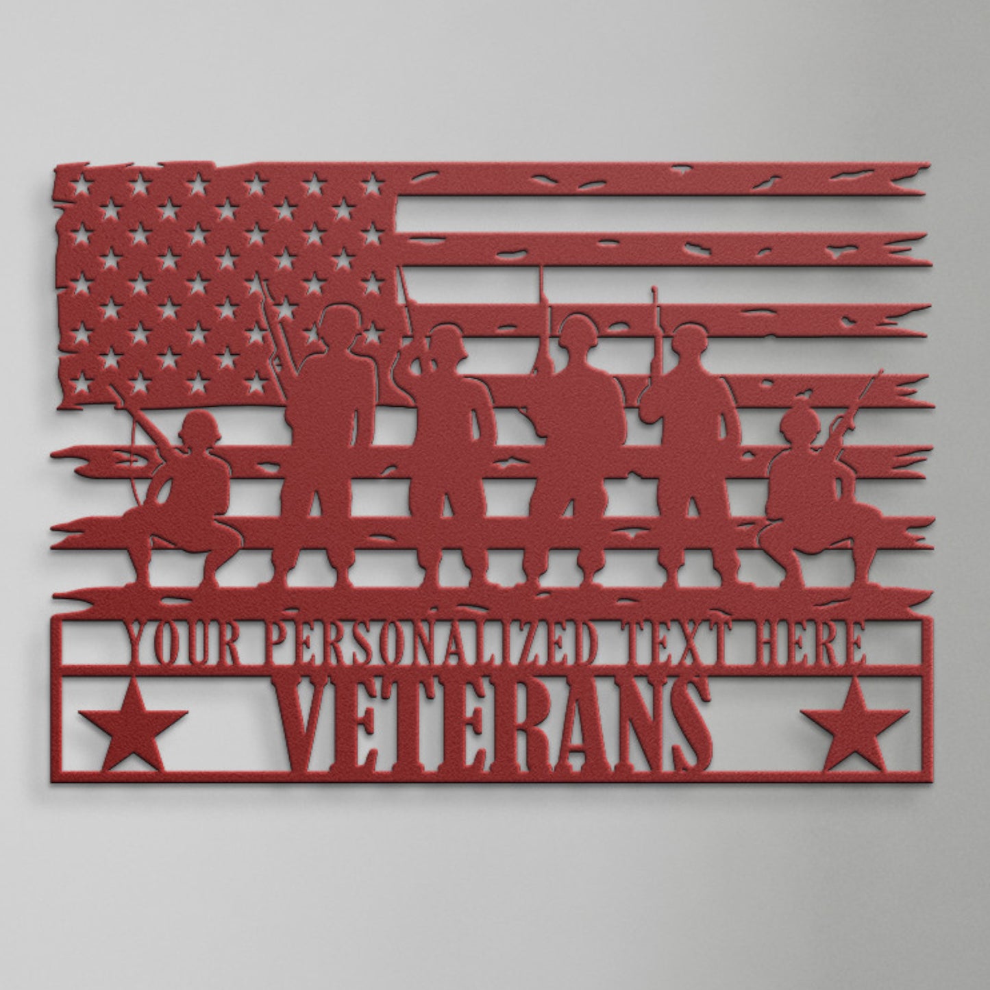 Personalized US Veterans Name Metal Sign. American Soldiers Wall Hanging