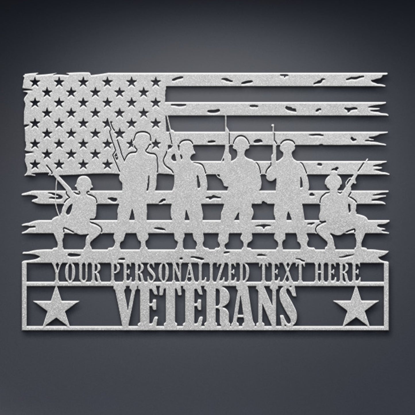 Personalized US Veterans Name Metal Sign. American Soldiers Wall Hanging