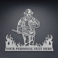 Personalized Fireman In Flames Name Metal Art. Custom Firefighter Volunteer Wall Decor. Customize Fire department Wall Hanging. To My Hero