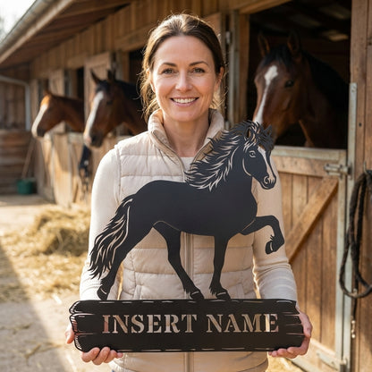 Custom Icelandic Horsename Metal Sign. Personalized Horsebarn Wall Decor Gift