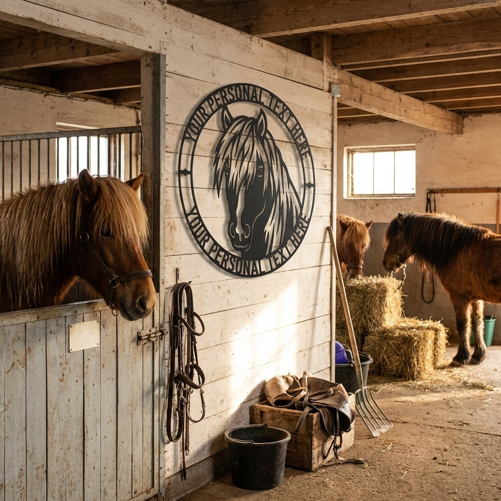 Personalized Icelandic Horse Name Metal Sign Gift. Custom Horselover Wall Decor Gift