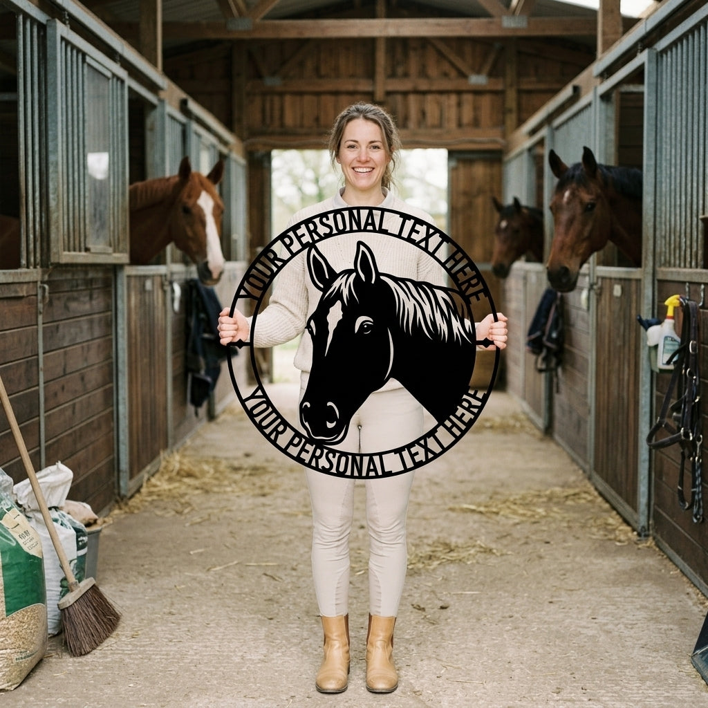 Personalized Danish Warmblood Horse Name Metal Sign. Custom Horselover Wall Decor Gift