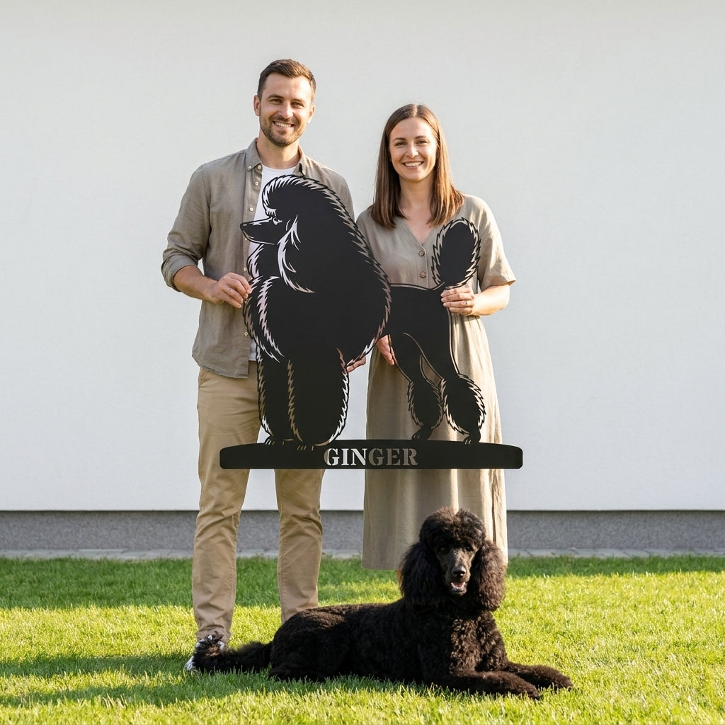 Personalized Dog Name Metal Sign. Custom Poodle Owner Wall Decor Gift