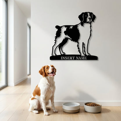 Personalized Brittany Dog Metal Sign. Custom Dog Owner Wall Decor Gift
