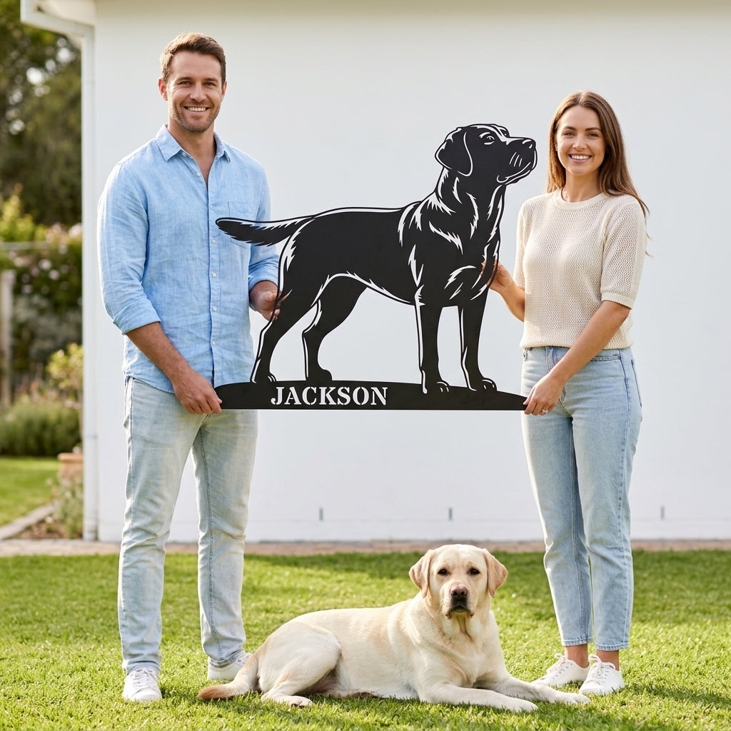 Personalized Labrador Retriever Metal Sign. Custom Dog Owner Wall Decor Gift