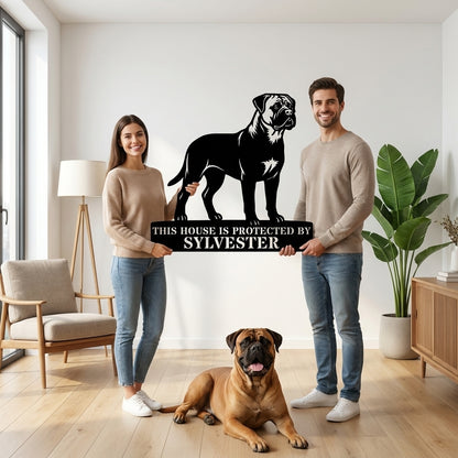 Bullmastiff Guard Dog Name Metal Sign. Custom Dog  Wall Decor