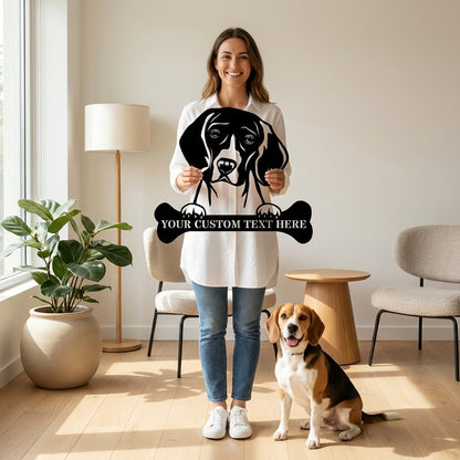 Personalized Beagle Name Metal Sign. Customizable Dog Owner Wall Decor Gift