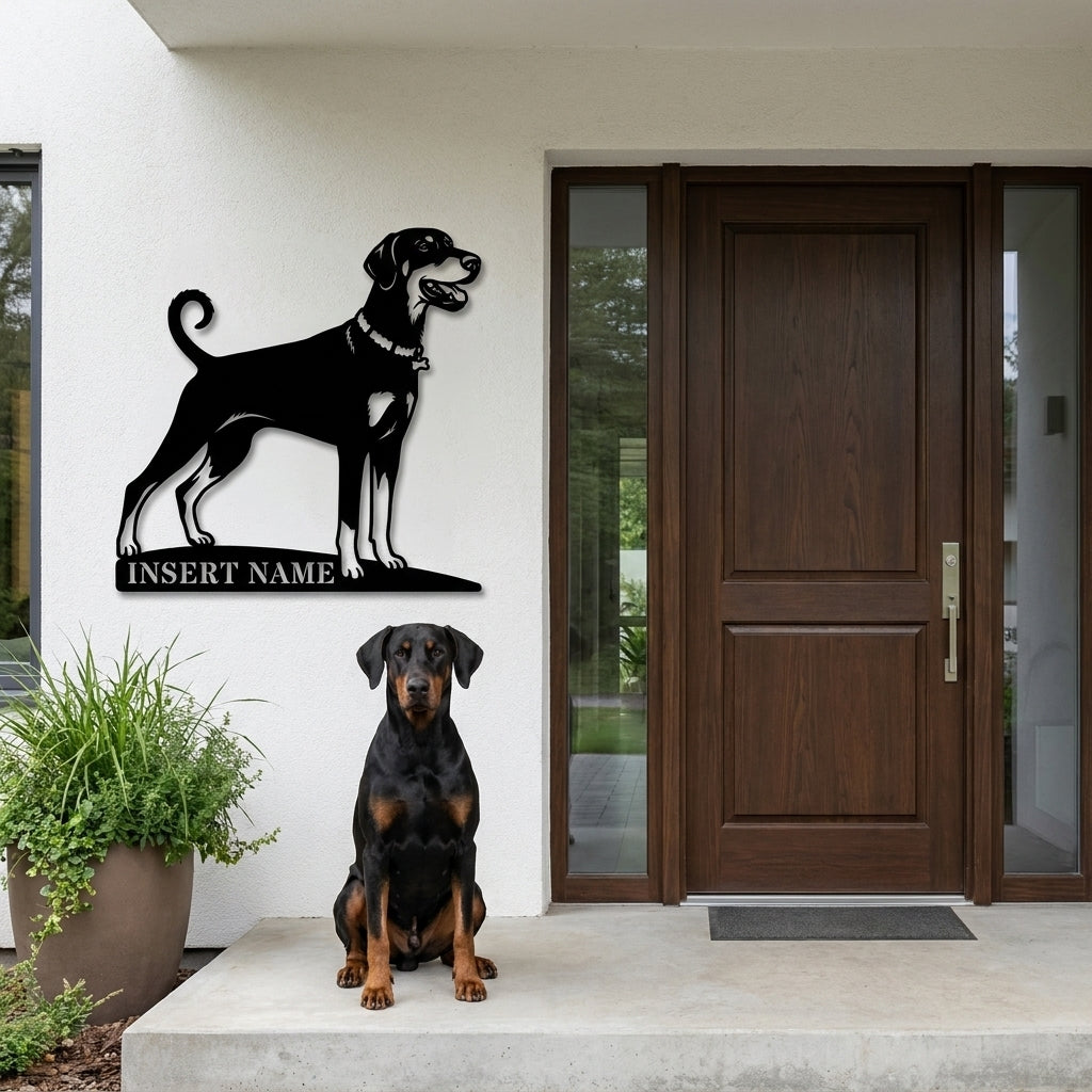 Personalized Dobermann Name Metal Sign. Custom Dog Owner Wall Decor Gift