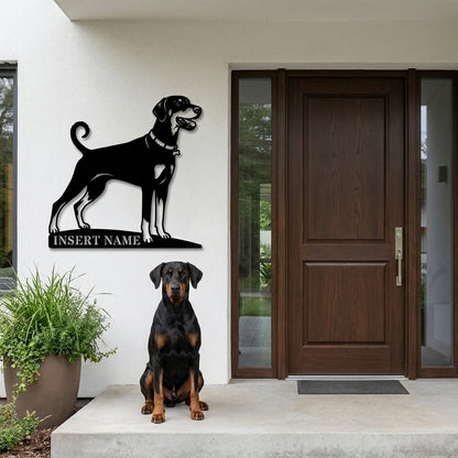 Personalized Dobermann Name Metal Sign. Custom Dog Owner Wall Decor Gift