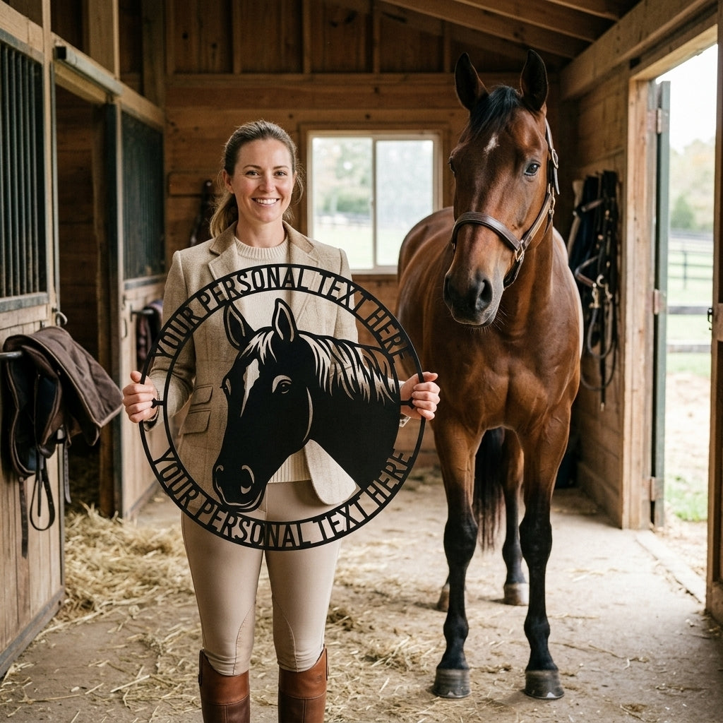 Personalized Danish Warmblood Horse Name Metal Sign. Custom Horselover Wall Decor Gift