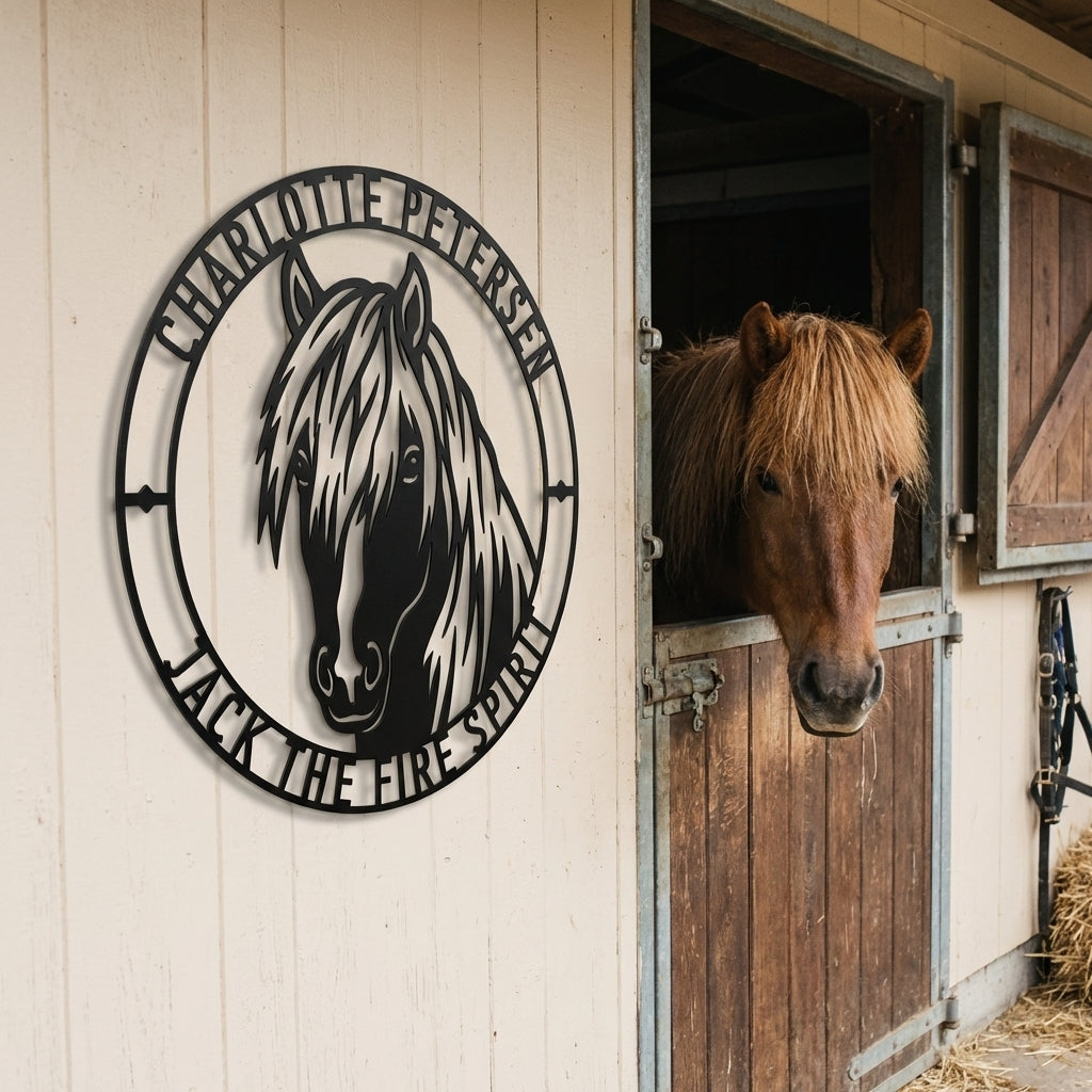 Personalized Icelandic Horse Name Metal Sign Gift. Custom Horselover Wall Decor Gift