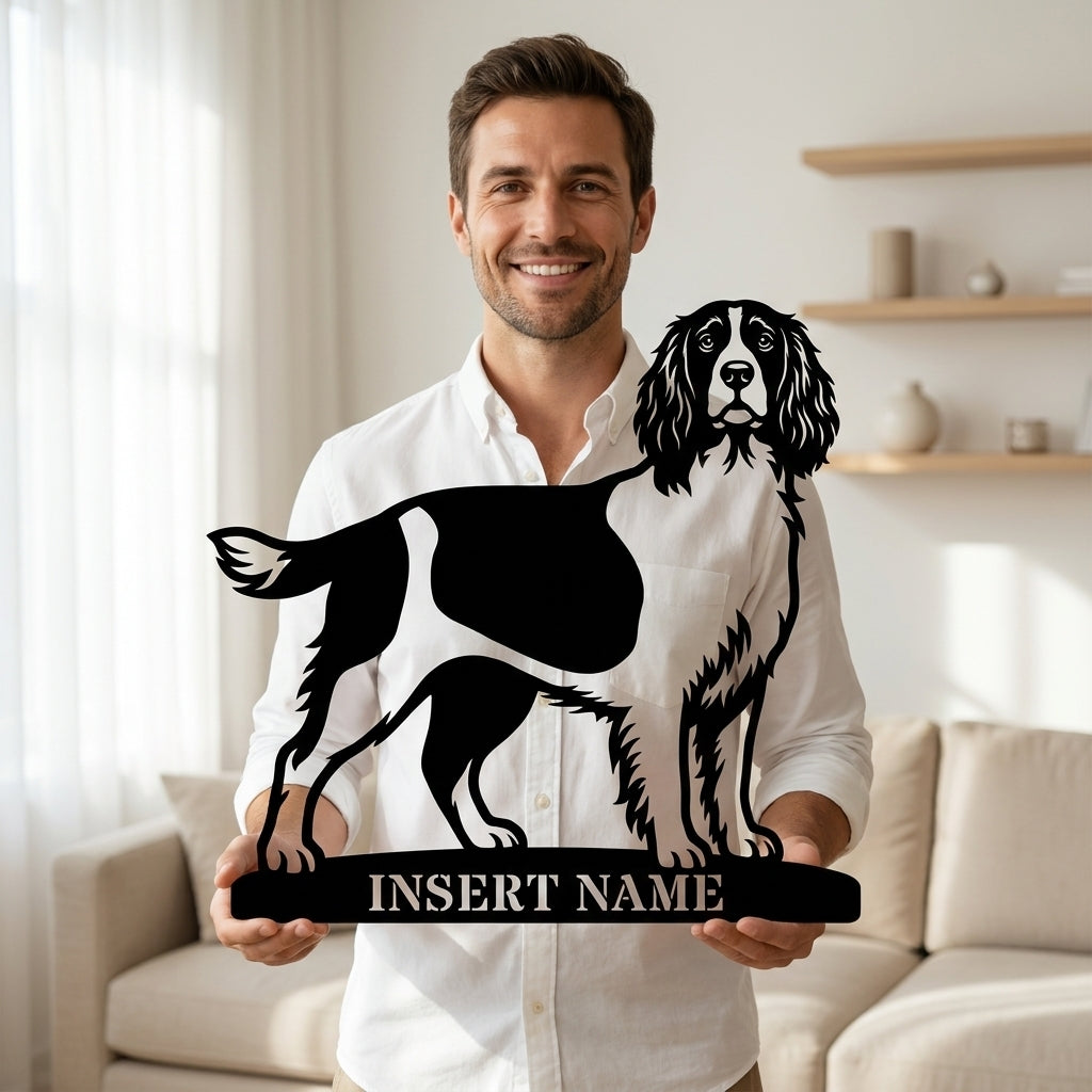 Personalized English Springer Spaniel Metal Sign. Custom Dog Owner Wall Decor Gift
