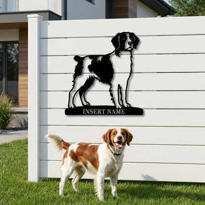 Personalized Brittany Dog Metal Sign. Custom Dog Owner Wall Decor Gift