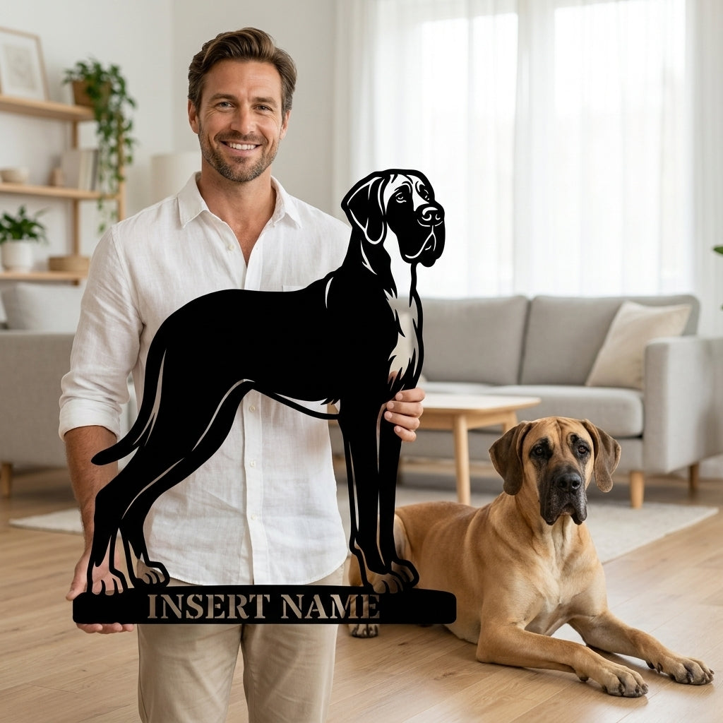 Granddanois Name Metal Sign. Custom Dog Owner Wall Decor Gift