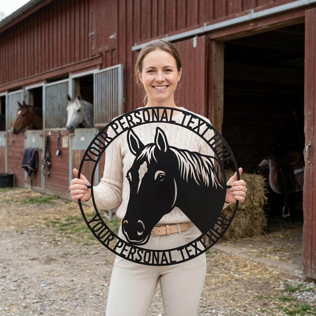 Personalized Danish Warmblood Horse Name Metal Sign. Custom Horselover Wall Decor Gift