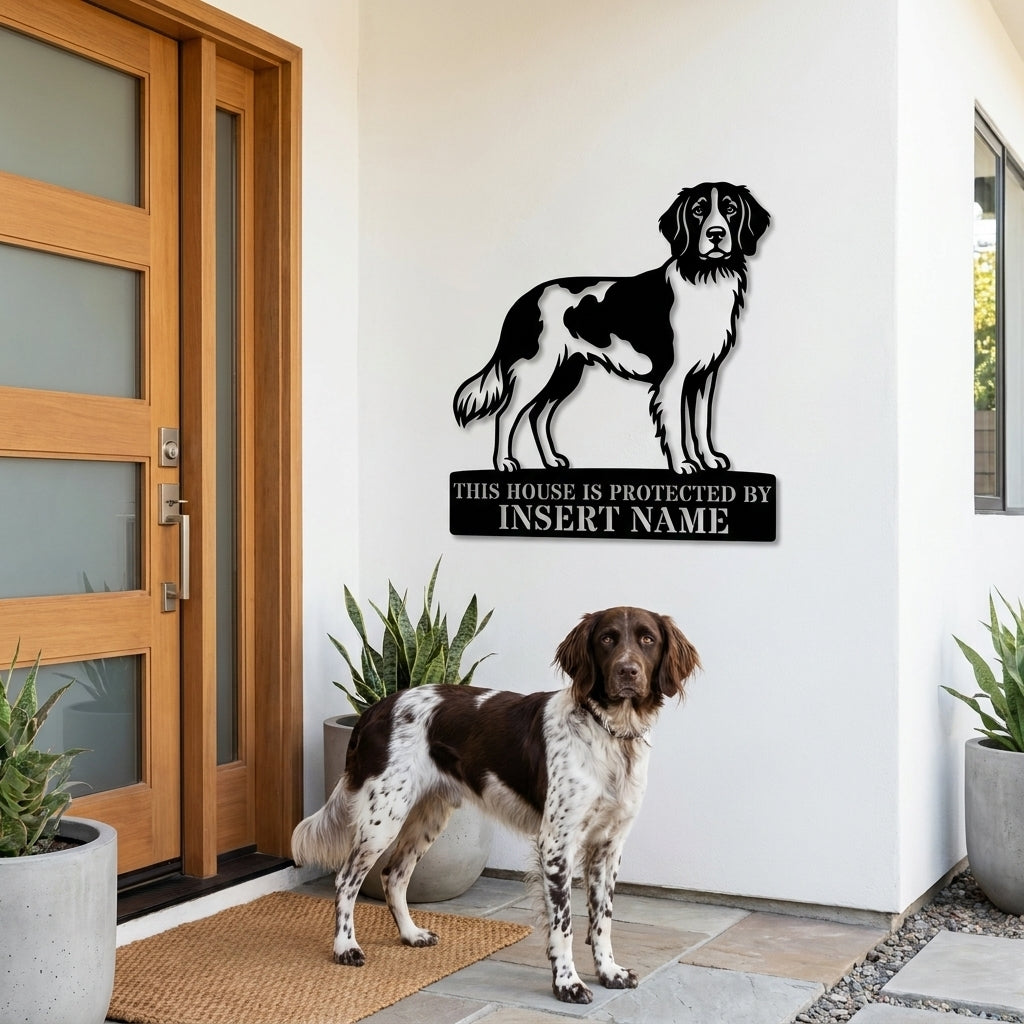 Personalized Small Munsterlander Guard Metal Sign. Custom Dog Name Wall Decor