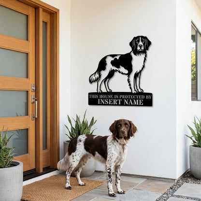 Personalized Small Munsterlander Guard Metal Sign. Custom Dog Name Wall Decor