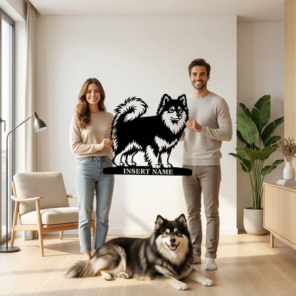 Personalized Finnish Lapphund Name Metal Sign. Custom Dog Owner Wall Decor Gift