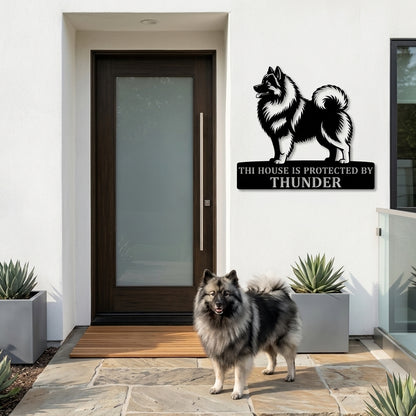 Personalized Keeshond Guard Metal Sign. Custom Wolfspitz Name Wall Decor