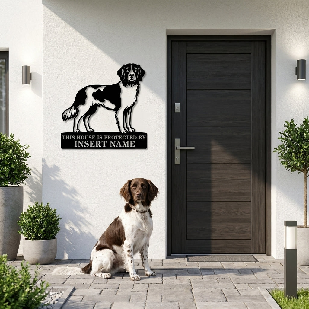 Personalized Small Munsterlander Guard Metal Sign. Custom Dog Name Wall Decor