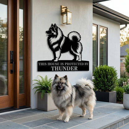 Personalized Keeshond Guard Metal Sign. Custom Wolfspitz Name Wall Decor