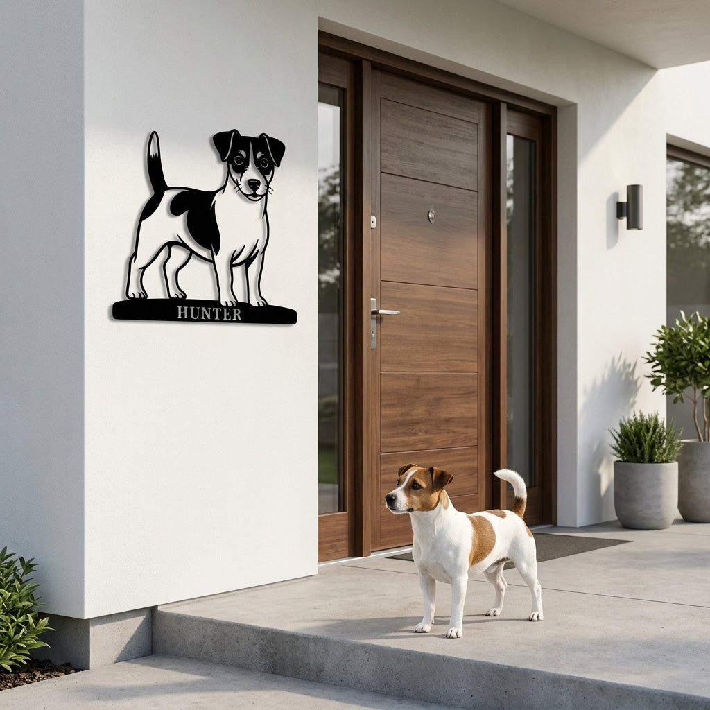 Personalized Jack Russell Terrier Name Metal Sign. Custom Dog Owner Wall Decor Gift