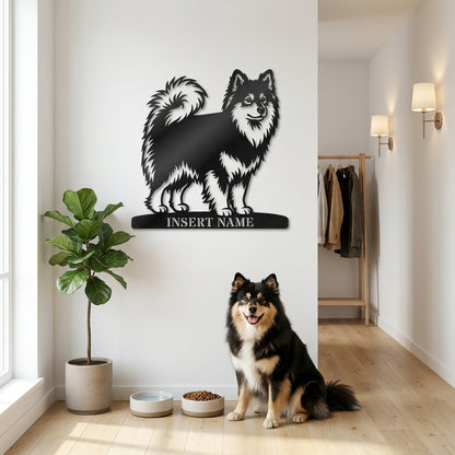 Personalized Finnish Lapphund Name Metal Sign. Custom Dog Owner Wall Decor Gift