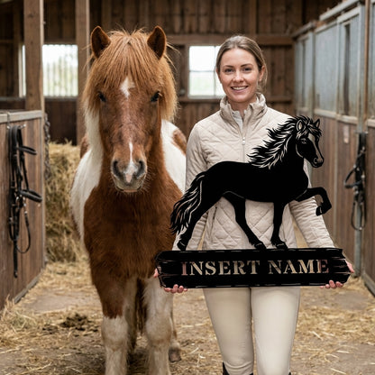 Custom Icelandic Horsename Metal Sign. Personalized Horsebarn Wall Decor Gift
