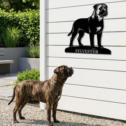 Personalized Bullmastiff Dog Name Metal Sign. Custom Dog Owner Wall Decor Gift