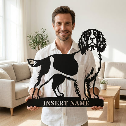 Personalized English Springer Spaniel Metal Sign. Custom Dog Owner Wall Decor Gift