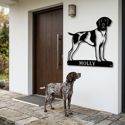 Personalized German Shorthaired Pointer Name Metal Sign. Custom Dog Owner Wall Decor Gift