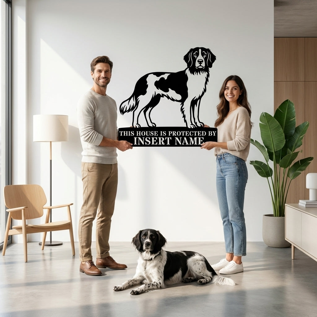 Personalized Small Munsterlander Guard Metal Sign. Custom Dog Name Wall Decor