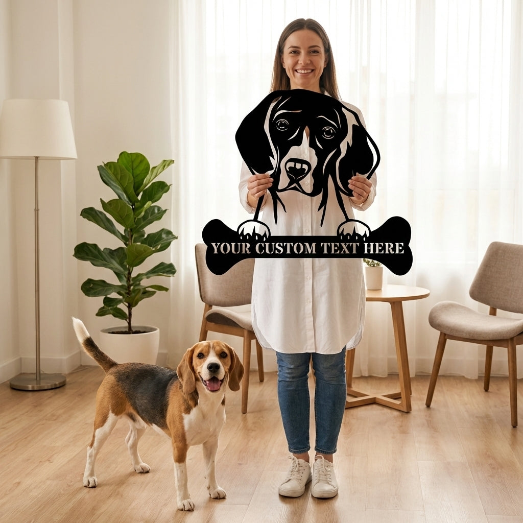 Personalized Beagle Name Metal Sign. Customizable Dog Owner Wall Decor Gift