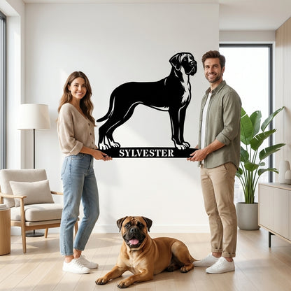 Bullmastiff Name Metal Sign. Custom Dog Owner Wall Decor Gift