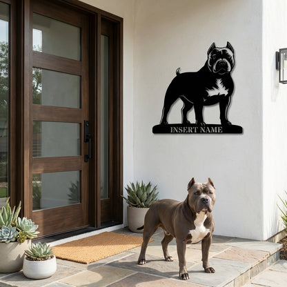 Personalized American Bully Name Metal Sign. Custom Dog Owner Wall Decor Gift