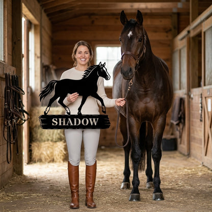 Custom Danish Warmblood Horse Metal Sign With Name. Personalized Horsebarn Wall Decor Gift