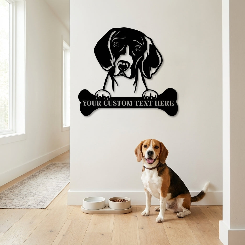 Personalized Beagle Name Metal Sign. Customizable Dog Owner Wall Decor Gift