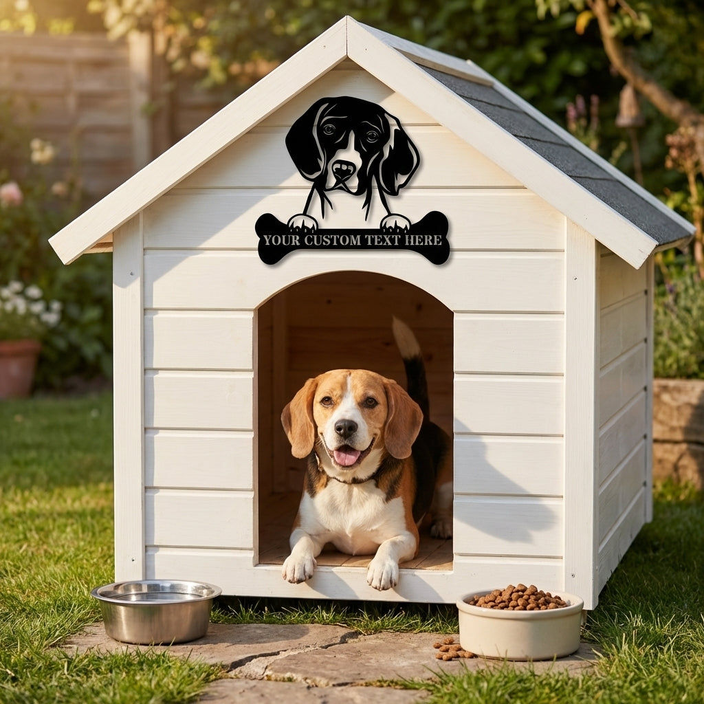 Personalized Beagle Name Metal Sign. Customizable Dog Owner Wall Decor Gift