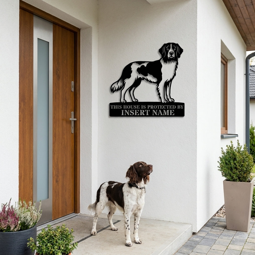 Personalized Small Munsterlander Guard Metal Sign. Custom Dog Name Wall Decor