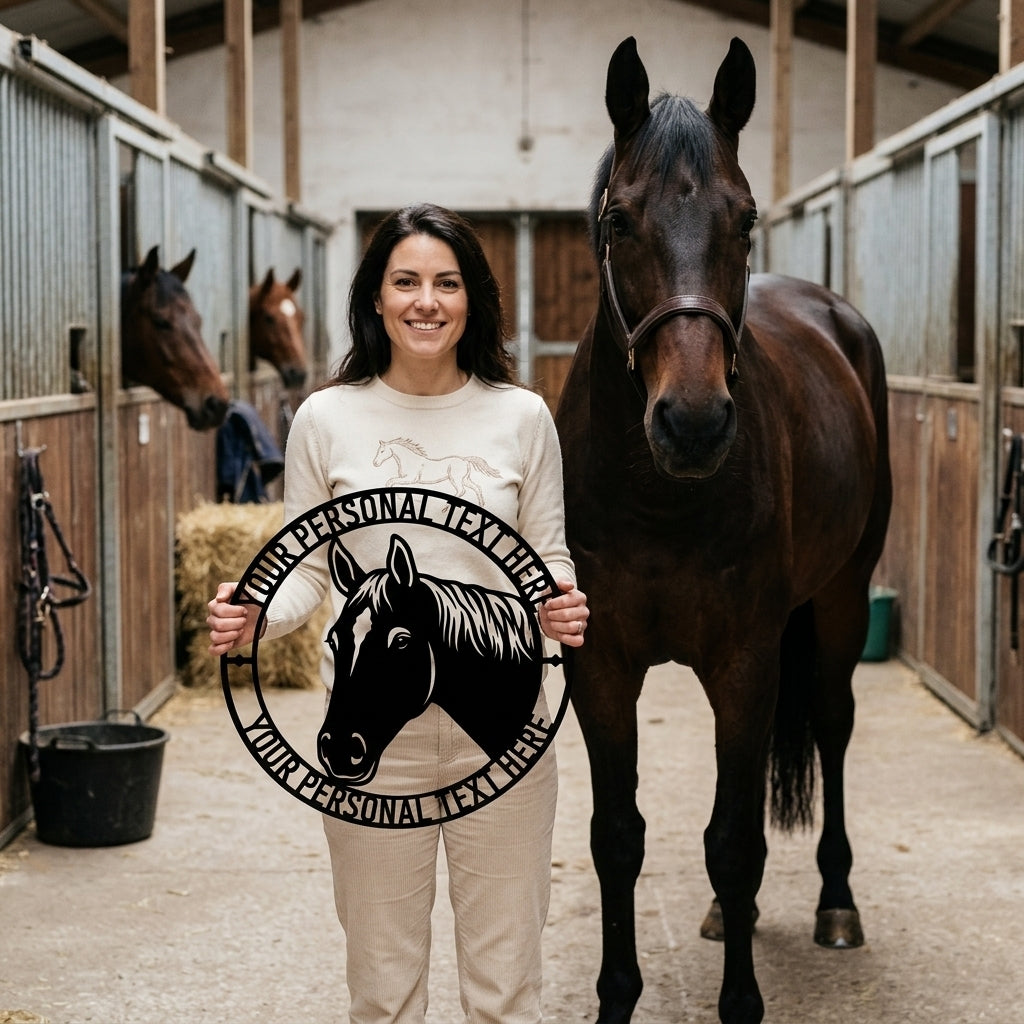 Personalized Danish Warmblood Horse Name Metal Sign. Custom Horselover Wall Decor Gift