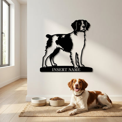 Personalized Brittany Dog Metal Sign. Custom Dog Owner Wall Decor Gift