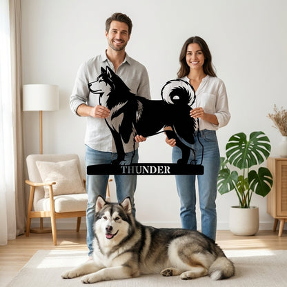 Personalized Alaskan Malamute Metal Sign. Custom Dog Owner Wall Decor Gift
