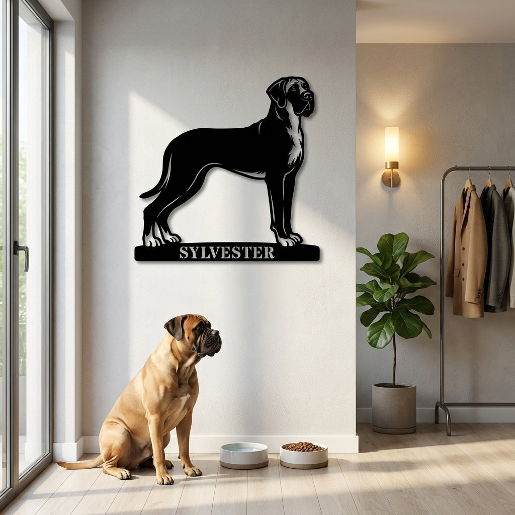 Bullmastiff Name Metal Sign. Custom Dog Owner Wall Decor Gift